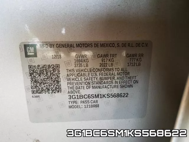3G1BC6SM1KS568622 фото 2