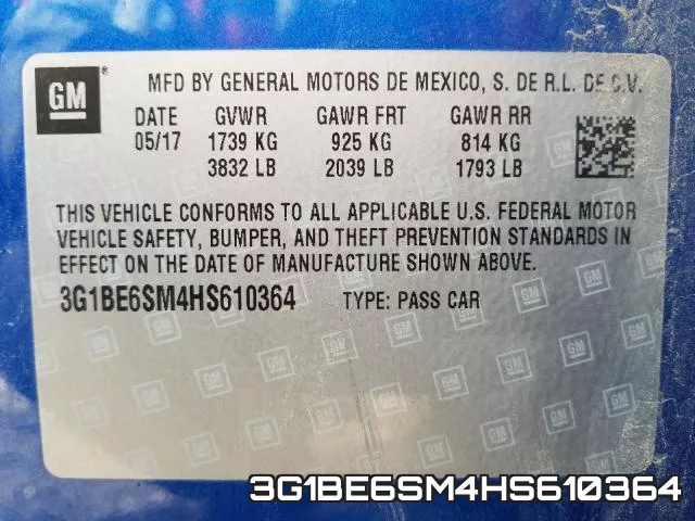 3G1BE6SM4HS610364 фото 2