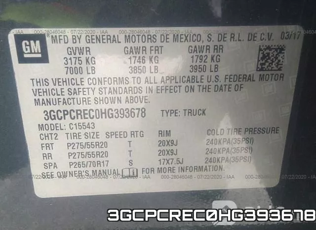 3GCPCREC0HG393678 фото 10