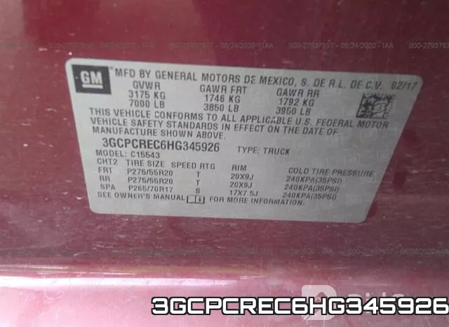 3GCPCREC6HG345926 фото 10