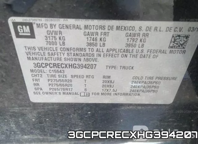 3GCPCRECXHG394207 фото 10