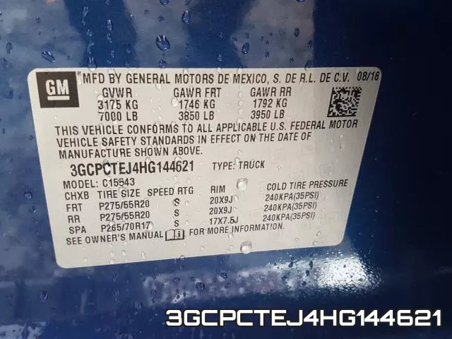 3GCPCTEJ4HG144621 фото 2