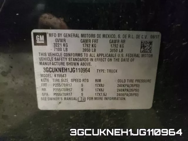 3GCUKNEH1JG110964 фото 2