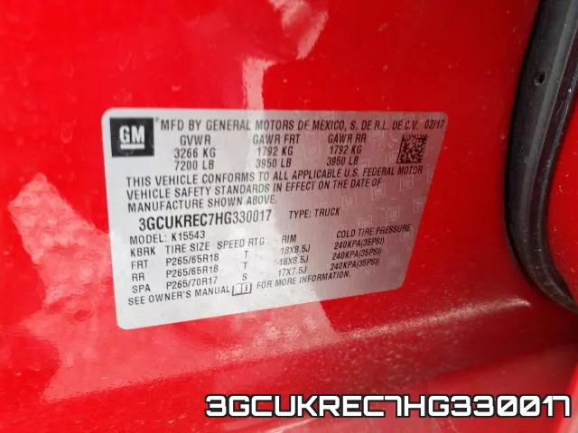 3GCUKREC7HG330017 фото 2