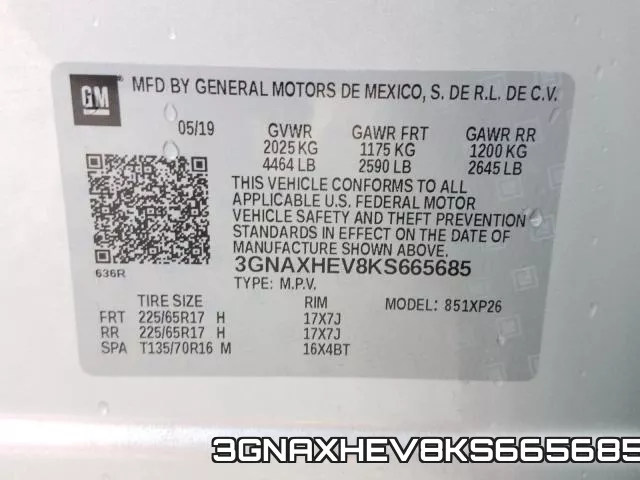 3GNAXHEV8KS665685 фото 2