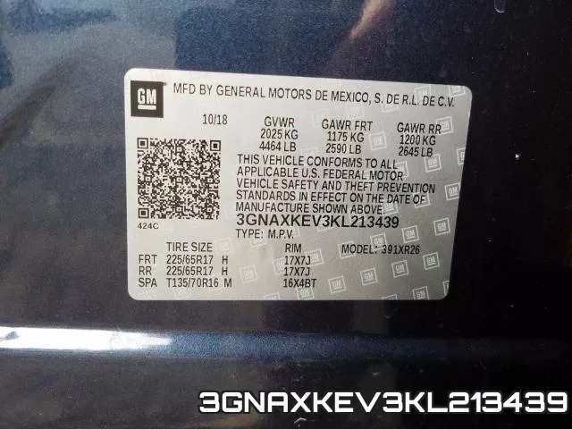 3GNAXKEV3KL213439 фото 2