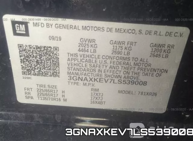 3GNAXKEV7LS539008 фото 10