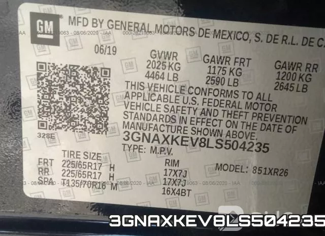 3GNAXKEV8LS504235 фото 10