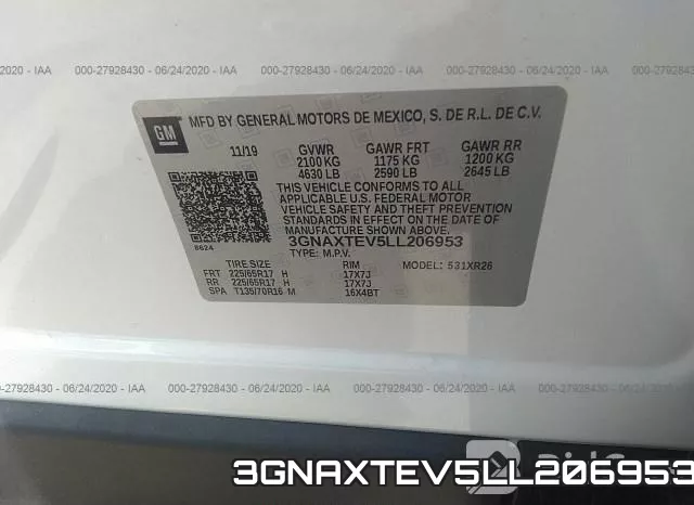 3GNAXTEV5LL206953 фото 10