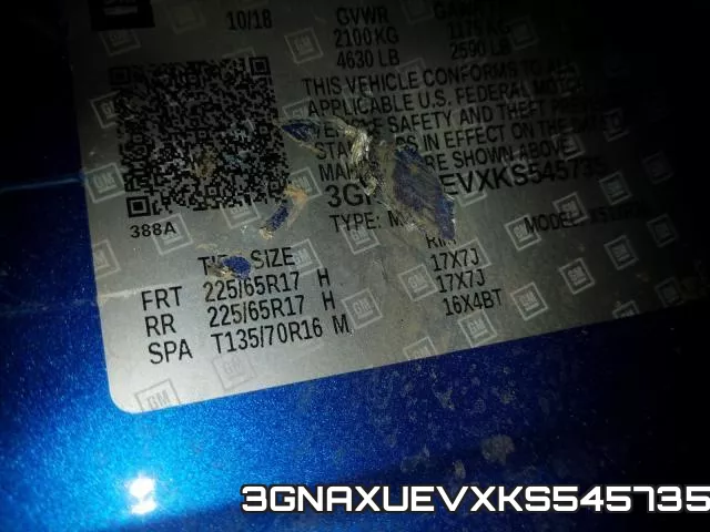 3GNAXUEVXKS545735 фото 2