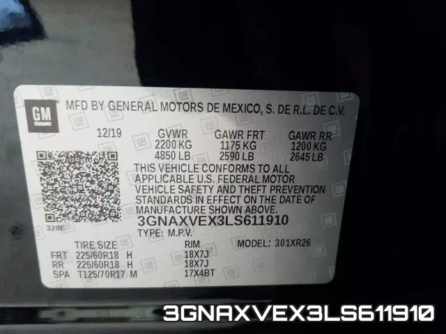 3GNAXVEX3LS611910 фото 2
