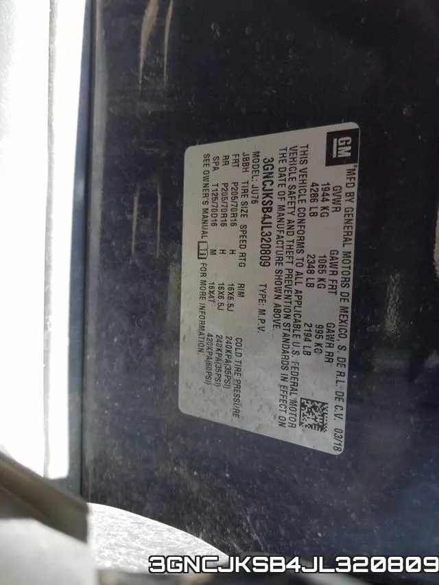 3GNCJKSB4JL320809 фото 2
