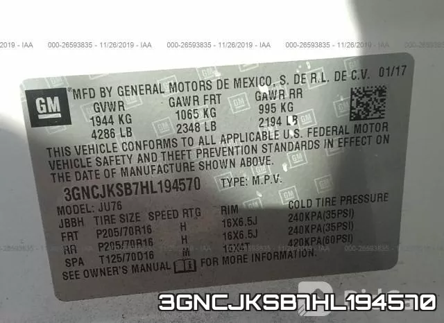 3GNCJKSB7HL194570 фото 10