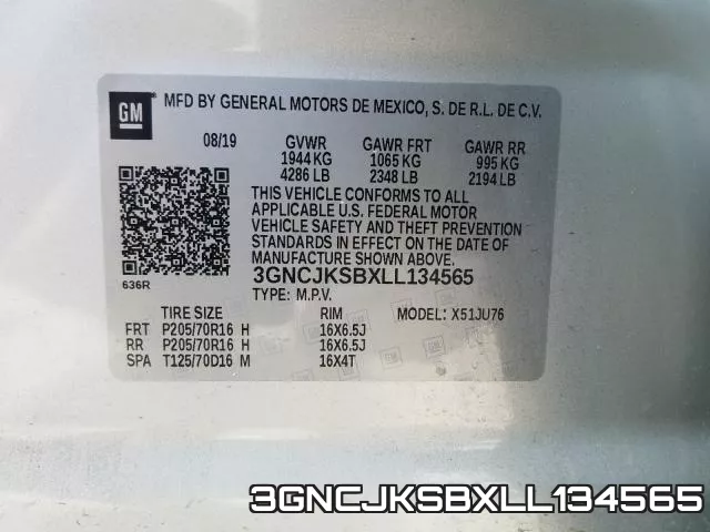 3GNCJKSBXLL134565 фото 2