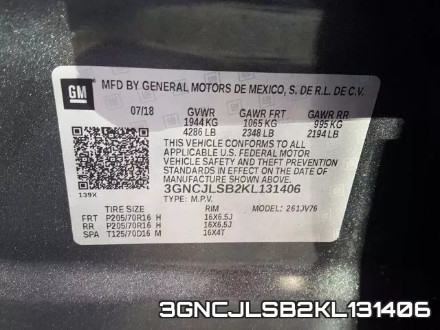 3GNCJLSB2KL131406 фото 2