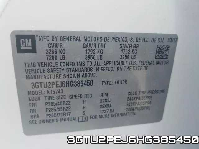 3GTU2PEJ6HG385450 фото 2