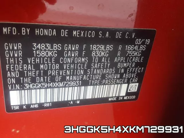 3HGGK5H4XKM729931 фото 2