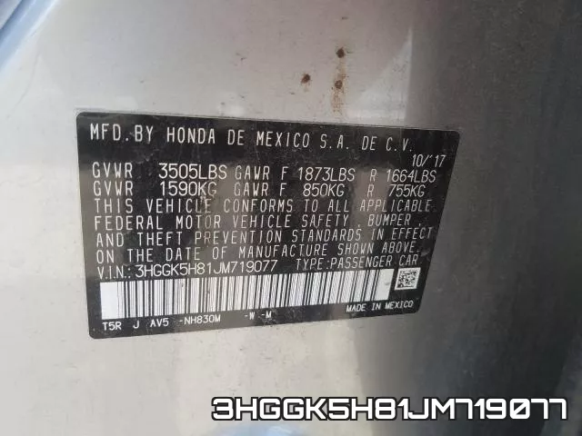 3HGGK5H81JM719077 фото 2
