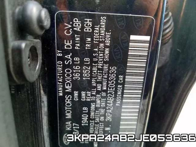 3KPA24AB2JE053636 фото 2