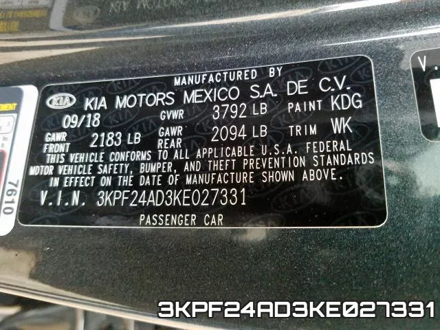 3KPF24AD3KE027331 фото 2