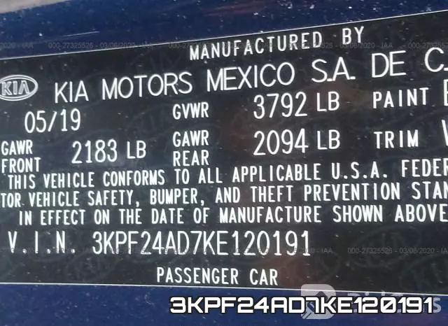 3KPF24AD7KE120191 фото 10