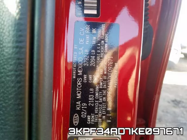 3KPF34AD7KE097671 фото 2