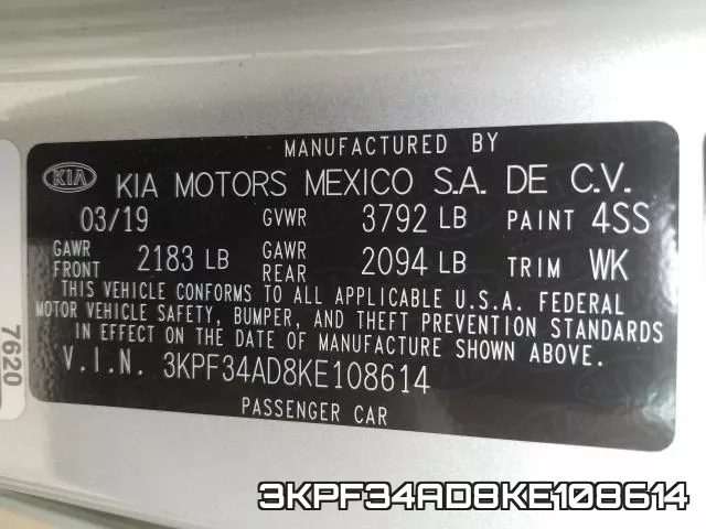 3KPF34AD8KE108614 фото 2