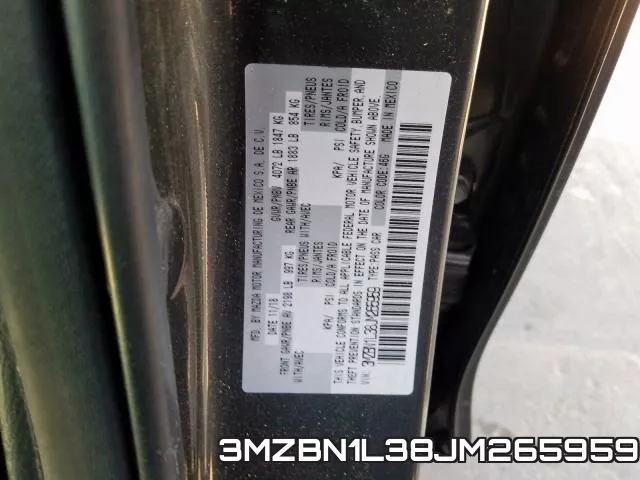 3MZBN1L38JM265959 фото 2