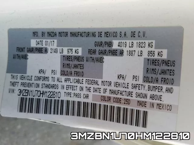 3MZBN1U70HM122810 фото 2