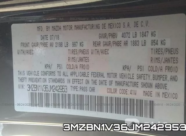 3MZBN1V36JM242953 фото 10