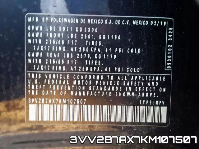3VV2B7AX7KM107507 фото 2