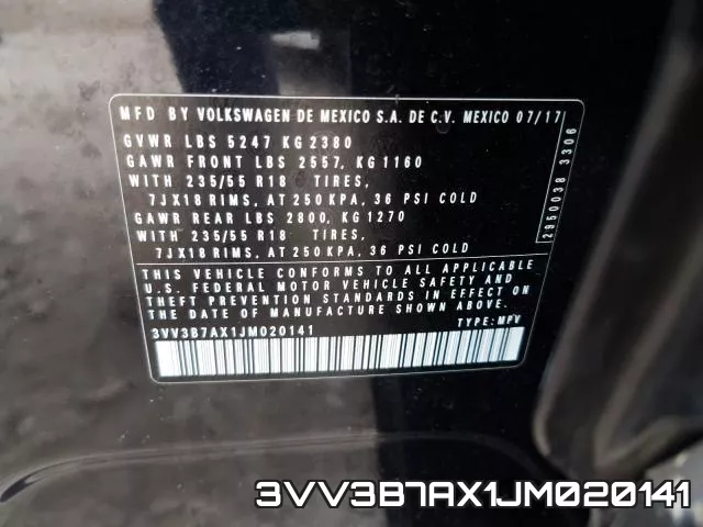 3VV3B7AX1JM020141 фото 2
