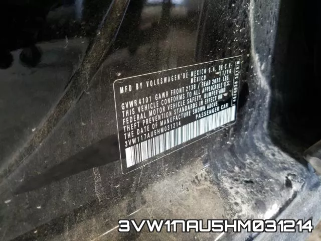 3VW117AU5HM031214 фото 2