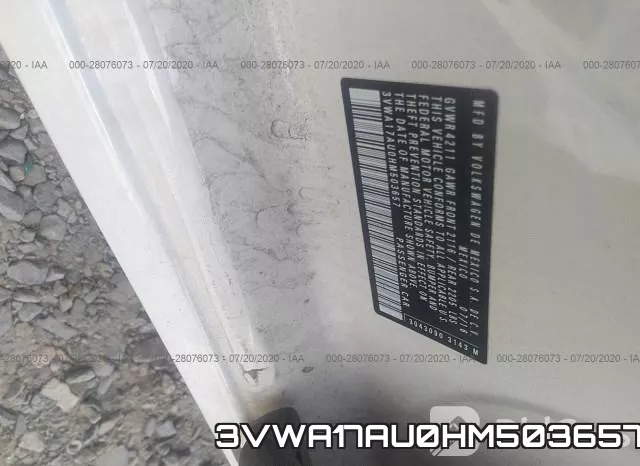 3VWA17AU0HM503657 фото 10