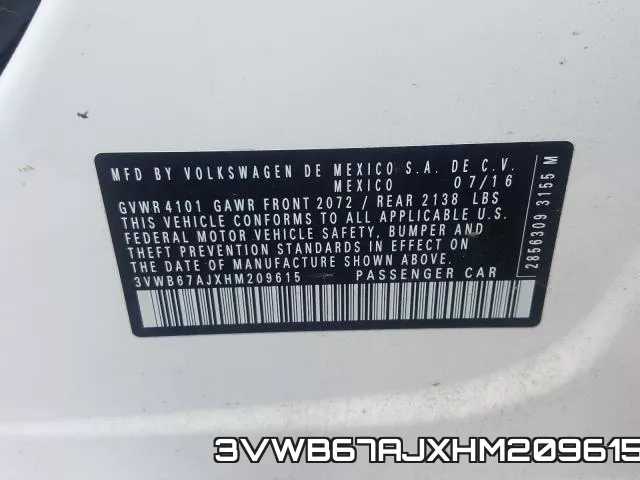3VWB67AJXHM209615 фото 2