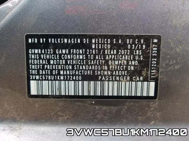 3VWC57BU1KM172400 фото 2