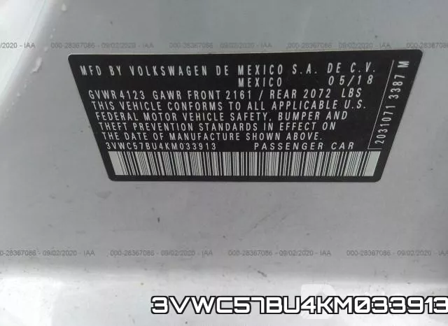 3VWC57BU4KM033913 фото 10