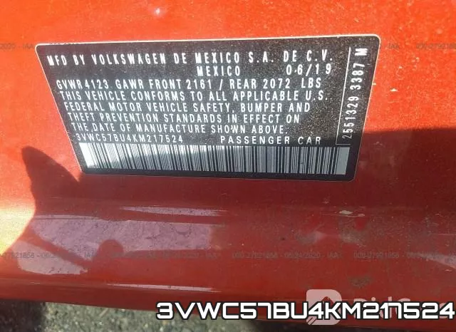 3VWC57BU4KM217524 фото 10