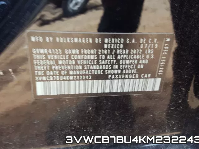 3VWCB7BU4KM232243 фото 2