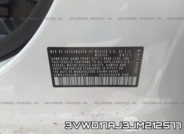 3VWD17AJ3JM212577 фото 10