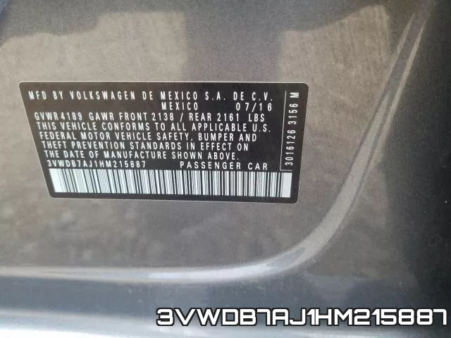 3VWDB7AJ1HM215887 фото 2
