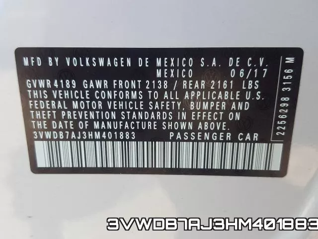 3VWDB7AJ3HM401883 фото 2