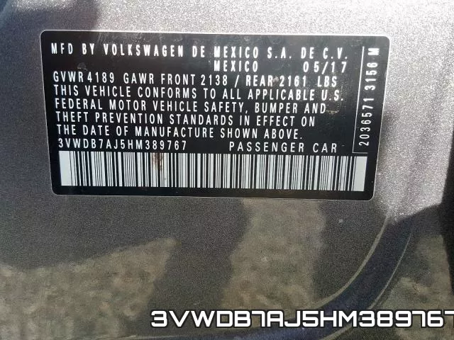 3VWDB7AJ5HM389767 фото 2
