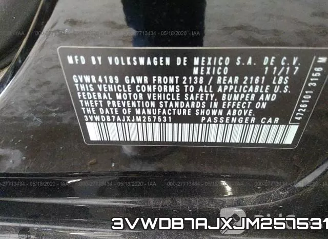3VWDB7AJXJM257531 фото 10