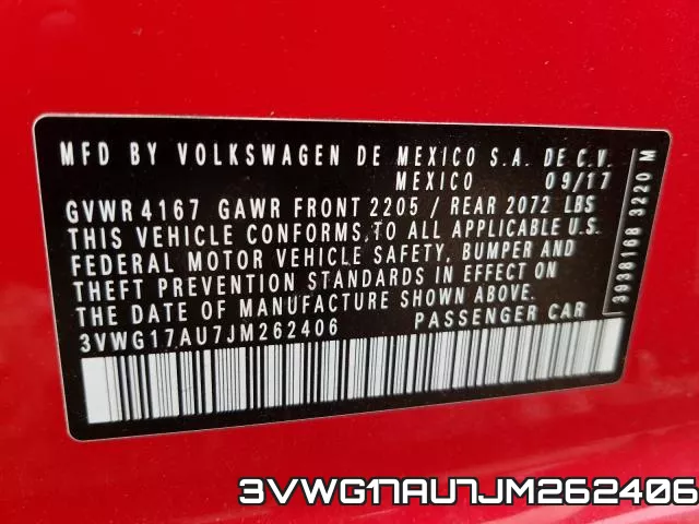 3VWG17AU7JM262406 фото 2