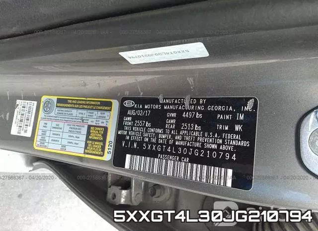 5XXGT4L30JG210794 фото 10
