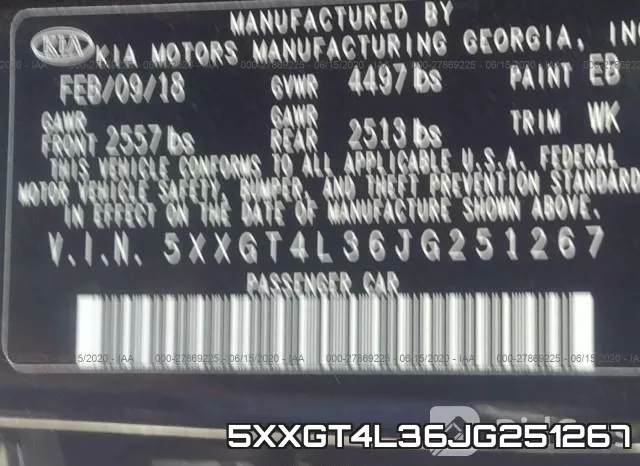 5XXGT4L36JG251267 фото 10