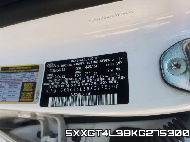 5XXGT4L38KG275300 фото 2