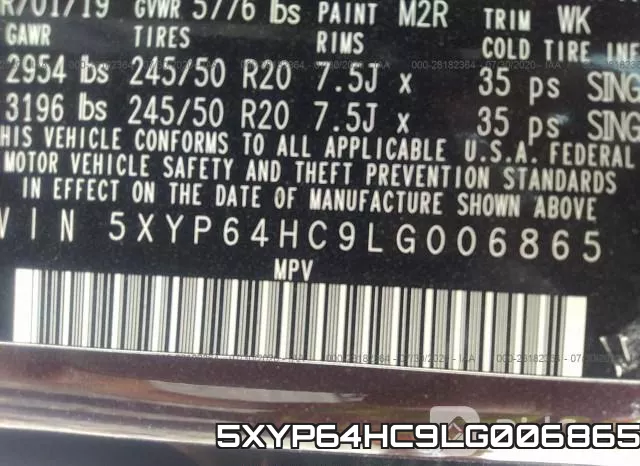 5XYP64HC9LG006865 фото 10