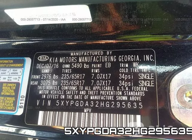 5XYPGDA32HG295635 фото 10